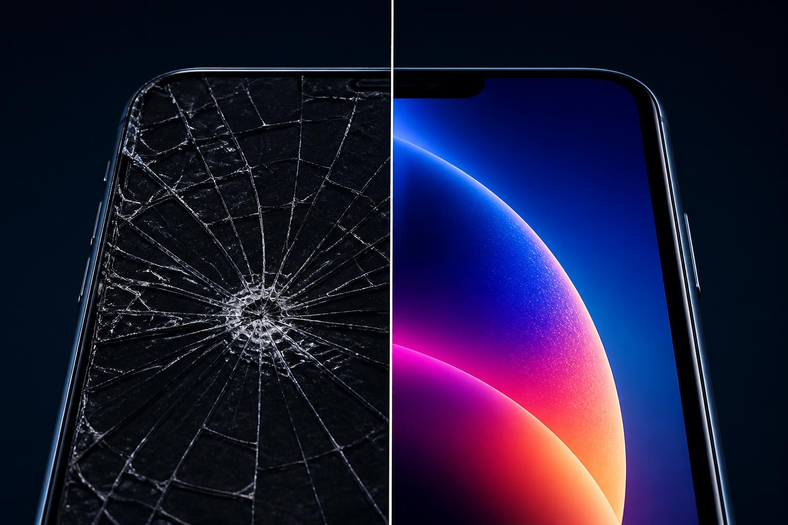 Para dhe pas i një ekrani smartphone të rinovuar
